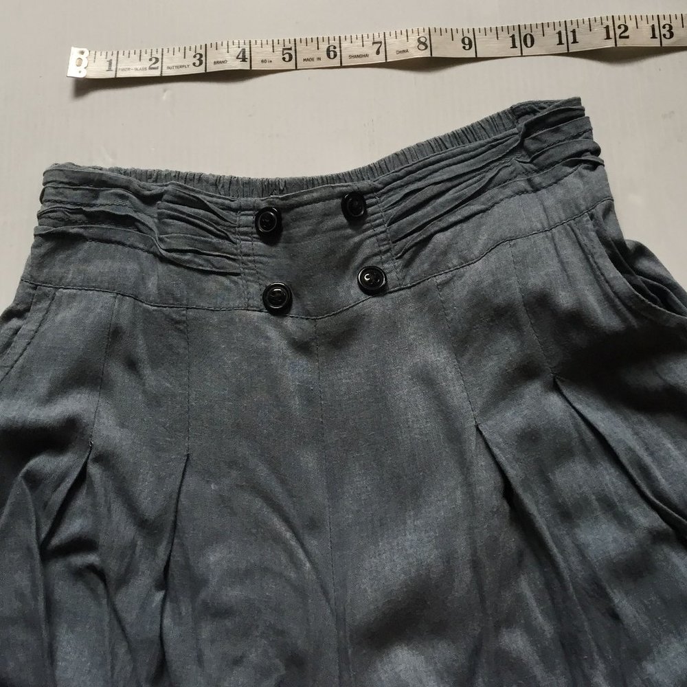 ⭕ 5/$17- Palazzo Grey 2-pocket Skirt Suitpants Wide Leg Trouser Pants XXS XS 0 2 - Picture 2 of 5